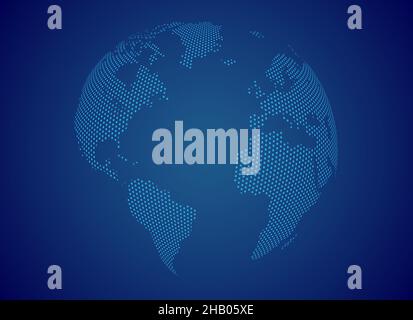 Illustration du vecteur de connexion réseau globale.Bannière World Map points.Carte de la planète.Internet et concept de la technologie Illustration de Vecteur