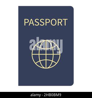 Passeport bleu international pour voyager dans un autre pays illustration de stock Illustration de Vecteur