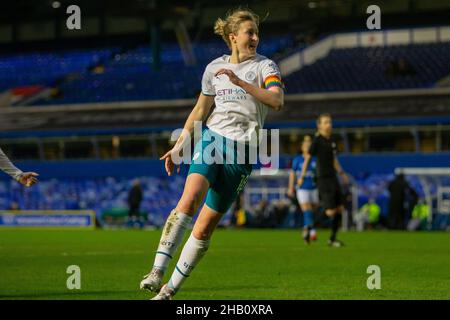 Birmingham, Angleterre, 12th Decemb Ellen White (18 Manchester City) célèbre son but gagnant dans le match WSL entre Birmingham City et Manchester City Women Gareth Evans/SPP Banque D'Images