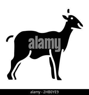 Goat Glyph Icon Animal Vector Illustration de Vecteur