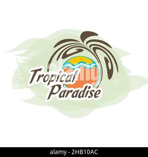 Concept de logo de voyage détaillé pour les entreprises.Vacances sur les îles.Illustration vectorielle Illustration de Vecteur