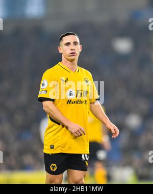 Daniel Podence de Wolves lors du match Premier League entre Brighton et Hove Albion et Wolverhampton Wanderers au stade de la communauté American Express, Brighton, Royaume-Uni - 15th décembre 2021 - usage éditorial uniquement.Pas de merchandising.Pour les images de football, les restrictions FA et Premier League s'appliquent inc. Aucune utilisation Internet/mobile sans licence FAPL - pour plus de détails, contactez football Dataco Banque D'Images