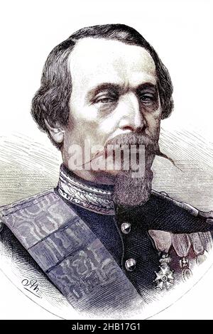 Louis-Napoléon Bonaparte, né Charles-Louis Napoléon Bonaparte, du 20 avril 1808 au 9 janvier 1873, a été président de la France de 1848 à 1852, comme Napoléon III, empereur des Français de 1852 à 1870 / Louis-Napoléon Bonaparte, geboren al Charles-Louis Napoléon Bonaparte, 20. Du 1808 au 9 avril. Janvier 1873, war von 1848 bis 1852 Staatspräsident von Frankreich, als Napoleon III. Von 1852 bis 1870 Kaiser der Franzosen, historique, numérique reproduction améliorée d'un original du 19ème siècle / digitale Reproduktion einer Originalvorlage aus dem 19. Jahrhundert, Originaldatum nicht beka Banque D'Images