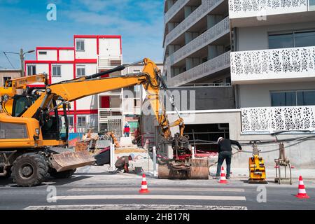 Le Havre, France - 29 juillet 2021 : chantier de construction au Havre Banque D'Images