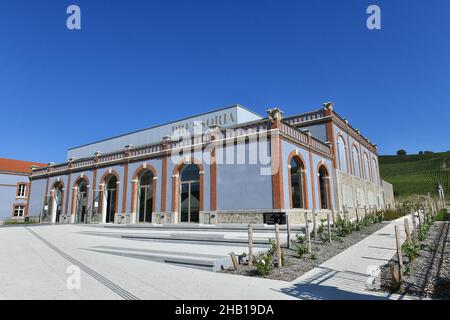 Aÿ-Champagne (nord-est de la France): Pressoria, Centre d'interprétation sensorielle des vins de Champagne, au pied des collines historiques d'A Banque D'Images