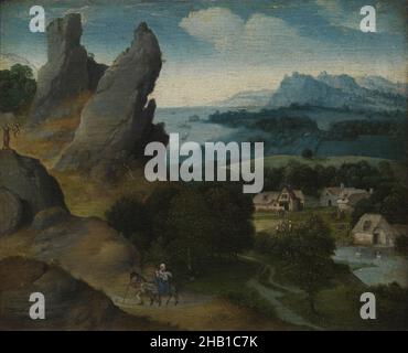 Paysage avec le vol vers l'Egypte, Joachim Patinir, (1516-1517), peinture, (1516-1517),Art belge Banque D'Images