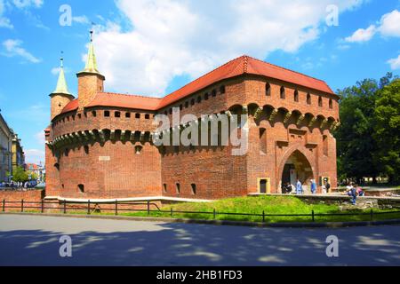 Pologne, Cracovie, Barbican. Banque D'Images