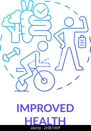 Icône de concept de gradient bleu de santé améliorée Illustration de Vecteur