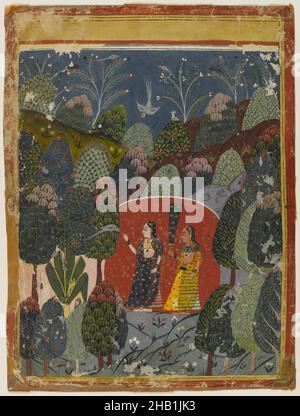 Gauri Ragini, Indien, aquarelle opaque sur papier, Malwa, Inde, ca.1660, feuille : 7 7/8 x 5 1/2 po, 20,0 x 14,0 cm Banque D'Images