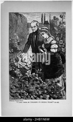 Je les appelle mes enfants--à moi-même, Susan', Winslow Homer, américain, 1836-1910,Gravure en bois, 1869, image: 7 x 4 1/2 po., 17,8 x 11,4 cm, 1869 Banque D'Images