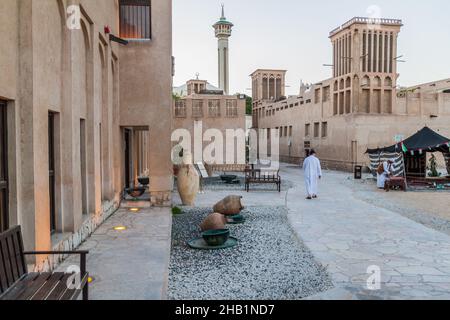 DUBAÏ, Émirats Arabes Unis - 18 JANVIER 2018 : vue du quartier historique d'Al Fahidi à Dubaï, Émirats arabes Unis Banque D'Images