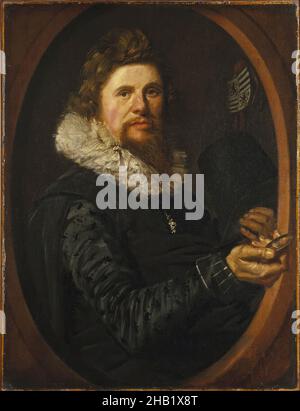 Portrait d'un homme, Frans Hals, Néerlandais, ca.1580-1666, huile sur toile, pays-Bas, env.1614-1615, 29 x 21 3/4 po, 73,7 x 55,2 cm, baroque, barbe, env.1614-1615, blason, néerlandais, peinture hollandaise, époque élisabéthaine,Frans Hals, Grim, homme, homme, moustache,Peinture à l'huile, Portrait, Portrait d'un homme, Ruff, rayons X. Banque D'Images