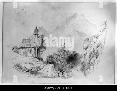 Col de Saint Gothard, près d'Amsteg, John Ruskin, britannique, 1819-1900,Encre sur papier, Angleterre, 1835, 10 5/8 x 14 5/8 po., 27 x 37,1 cm Banque D'Images