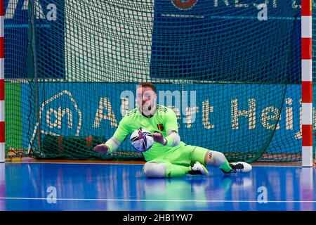 ZEIST, PAYS-BAS - DÉCEMBRE 16 : gardien de but sèche Vrancken de Belgique lors du match international du tournoi de Futsal masculin entre la Belgique et l'Allemagne au campus de KNVB le 16 décembre 2021 à Zeist, pays-Bas (photo de Marcel ter Bals/Orange Pictures) Banque D'Images