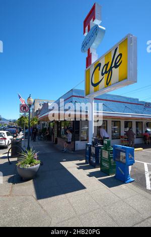 RR café (Twede's Cafe), décor de la série télévisée Twin Peaks, North Bend, Washington Banque D'Images