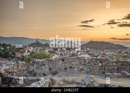 Coucher de soleil sur Plovdiv Bulgarie.en raison de ces collines, Plovdiv est souvent appelé en Bulgarie comme «la ville des sept collines Banque D'Images