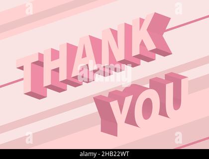 Merci lettrage, poster typographique moderne en rose Illustration de Vecteur