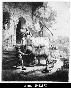 The Good Samaritan, Rembrandt Harmensz. Van Rijn, néerlandais, 1606-1669, Etching et burin sur papier à poser, pays-Bas, 1633, plaque: 9 5/8 x 8 1/16 po, 24,4 x 20,5 cm Banque D'Images