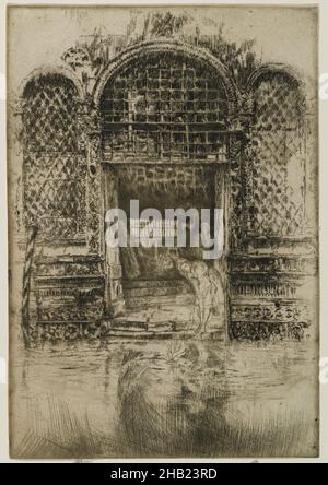 The Doorway, James Abbott McNeill Whistler, cuisine américaine, 1834-1903, gravure et point sec sur papier, 1880, feuille, taillée sur plaque : 11 9/16 x 7 15/16 po, 29,4 x 20,2 cm, 19th Century, 19thC, noir et blanc,gravure Banque D'Images