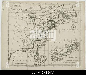 Carte des gouvernements britanniques en Amérique du Nord, J. Gibson, gravure, 1763, feuille : 10 7/16 x 8 11/16 po, 26,5 x 22 cm Banque D'Images