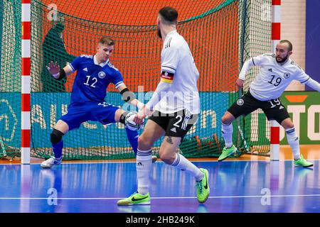 ZEIST, PAYS-BAS - DÉCEMBRE 16 : gardien de but Philipp Pless, d'Allemagne, lors du match international du tournoi de Futsal masculin entre la Belgique et l'Allemagne au campus de KNVB, le 16 décembre 2021 à Zeist, pays-Bas (photo de Marcel ter Pals/Orange Pictures) Banque D'Images