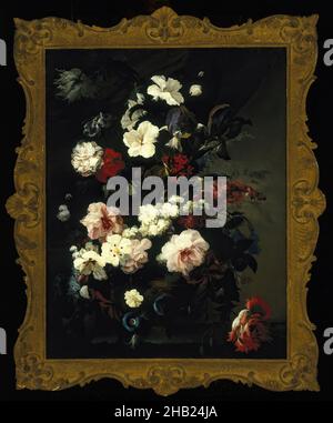 Fleurs, Still Life, Jardinière de fleurs, Mary Moser, Anglais,1744-1819, huile sur toile, env.1780, 34 x 26 1/4 po, 86,4 x 66,7 cm, 1780, bouquet, arrangement floral, fleurs,encadré, peinture, pétales, rose, rose,encore la vie, femme artiste Banque D'Images