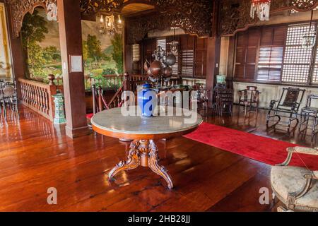 MANILLE, PHILIPPINES - 27 JANVIER 2018 : intérieur de la maison coloniale Casa Manila dans le quartier Intramuros de Manille. Banque D'Images