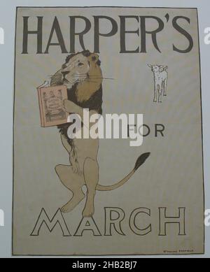 Harper's Poster - Mars 1894, Edward Penfield, cuisine américaine, 1866-1925, Lithographie sur papier vélin, 1894, feuille : 15 13/16 x 11 7/8 po, 40,1 x 30,1 cm, affiche Banque D'Images