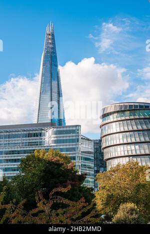 Belle vue rapprochée du gratte-ciel de Shard à Londres. Banque D'Images