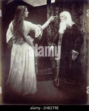 Vivien et Merlin, Julia Margaret Cameron, anglais, 1815–1879, 1874,Imprimé albumine, fabriqué en Angleterre, Europe, photographies, image: 11 15/16 x 10 po.(30,3 x 25,4 cm Banque D'Images