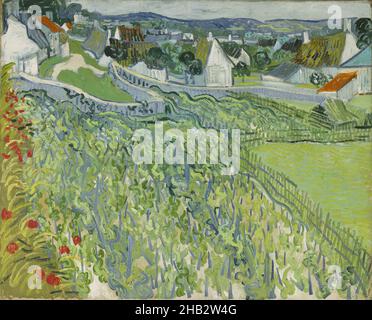 Vignobles à Auvers, Vincent van Gogh, néerlandais, 1853–1890, juin 1890,Huile sur toile, fabriquée à Auvers-sur-Oise, Île-de-France, Europe occidentale, France,Europe, Auvers-sur-Oise, Île-de-France, Europe occidentale, France,Europe, peintures, 25 5/8 x 31 5/8 po.(65,1 x 80,3 cm Banque D'Images