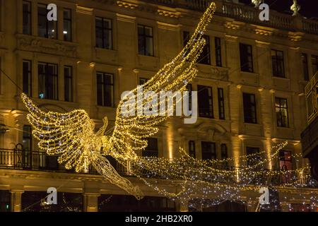 Lumières de Noël à Regent Street, Londres, Royaume-Uni en décembre Banque D'Images