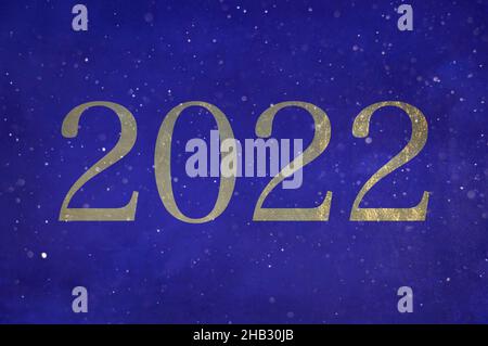 Carte de vœux bonne année 2022.Belle bannière Web de vacances ou panneau d'affichage avec texte bonne année 2022.2022 année du tigre. Banque D'Images