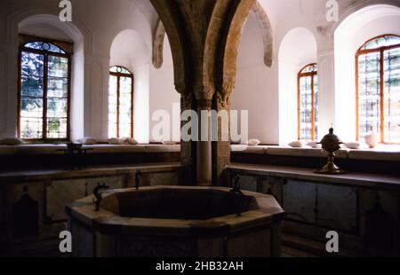 Intérieur Beit Eddine, Beit ed-dine, Palais Beiteddine d'Emir Béchir, Chouf, Liban 1998 Banque D'Images