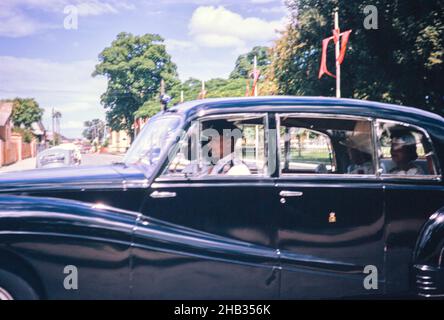 Jour de l'indépendance, 31 août 1962, Port d'Espagne, Trinité-et-Tobago, Antilles,Le gouverneur général Sir Solomon Hochoy et Lady Hochoy Banque D'Images