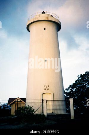 Phare Toco construit en 1897, Galera point, Trinidad, début des années 1960 Banque D'Images