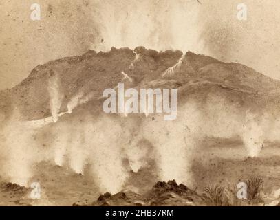 Mont Tarawera en éruption, 10 juin 1886, studio Burton Brothers, studio de photographie,1886, Dunedin, photographie en noir et blanc Banque D'Images