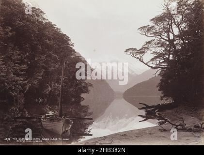 The Narrows, North Fjord, Lake te Anau, Burton Brothers studio, studio de photographie,Vers 1889, Dunedin, processus d'albumine Banque D'Images