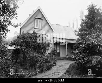 KNOX Church Old Manse, 1896, studio Burton Brothers, studio de photographie, Dunedin,photographie en noir et blanc Banque D'Images