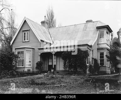 KNOX Church Old Manse, 1896, studio Burton Brothers, studio de photographie, Dunedin,photographie en noir et blanc Banque D'Images