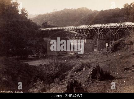 Gorge de Manawatu, studio Burton Brothers, studio de photographie, Dunedin, photographie en noir et blanc Banque D'Images