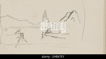 Peut-être les Oudeschans à Amsterdam.Feuille 2 verso d'un carnet de croquis de 47 pages, CityScape, Cornelis Vreedenburgh, 1890 - 1946 Banque D'Images