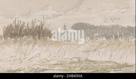 Feuille 72 verso d'un carnet de croquis avec 98 feuilles, Paysage dans les perles près de la Strekkade, Johannes Tavenraat, 1864 - 1880 Banque D'Images