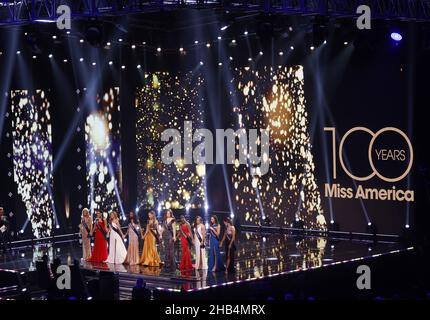 Uncasville, États-Unis.16th décembre 2021.Les participants sont jugés au concours annuel Miss America 100th à la Mohegan Sun Arena d'Uncasville, Connecticut, le jeudi 16 décembre 2021.Photo de John Angelillo/UPI crédit: UPI/Alay Live News Banque D'Images