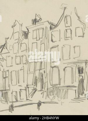 La nuit.Page 39 et page 40 d'un carnet de croquis de 32 pages, Huizen aan de Lauriergracht à Amsterdam, vu d'un pont., dessinateur: George Hendrik Breitner, Amsterdam, c.1893 - 1912, George Hendrik Breitner, c.1893 - 1912 Banque D'Images