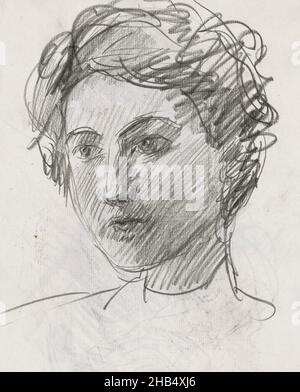 Feuille 17 recto du carnet XXII avec 30 feuilles, tête de femme, Isaac Israël, 1875 - 1934 Banque D'Images