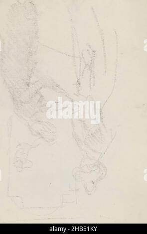 Feuille 17 Recto de l'esquisse LXIX avec 25 feuilles, Aflagsch du dessin à la craie sur la feuille 16 verso, Isaac Israël, 1875 - 1934 Banque D'Images