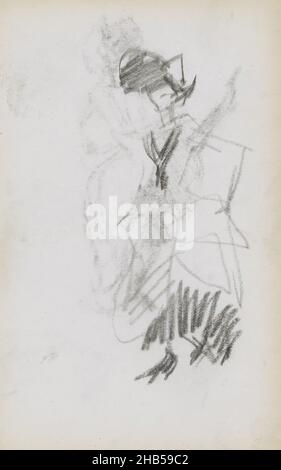 Page 31 d'un carnet de 35 pages, danseur au Moulin Rouge, dessinateur: Marius Bauer, Paris, oct. 1891, Marius Bauer,1891 Banque D'Images