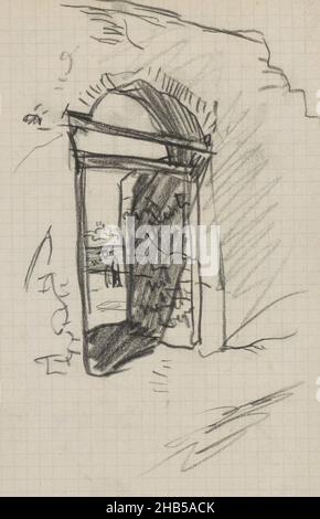 Par le portail, on peut voir un paysage, probablement à Prinkipo.Page 45 à partir d'un carnet de 54 pages, Shadow in a portal., rapporteur pour avis: Marius Bauer, Istobel, oct.-1892 - c.1892 décembre, Marius Bauer, 1892 Banque D'Images