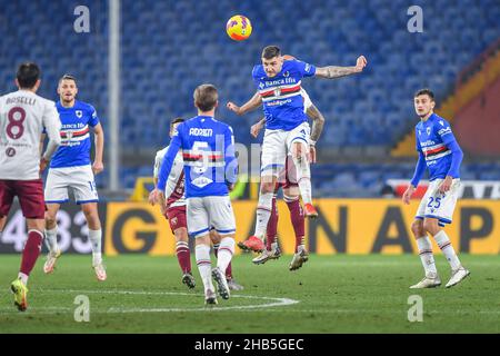 Genova, Italie.16th décembre 2021.Julian Jeffrey Gaston Chabot (Sampdoria) pendant UC Sampdoria vs Torino FC, football italien Coppa Italia match à Genova, Italie, décembre 16 2021 crédit: Independent photo Agency/Alay Live News Banque D'Images